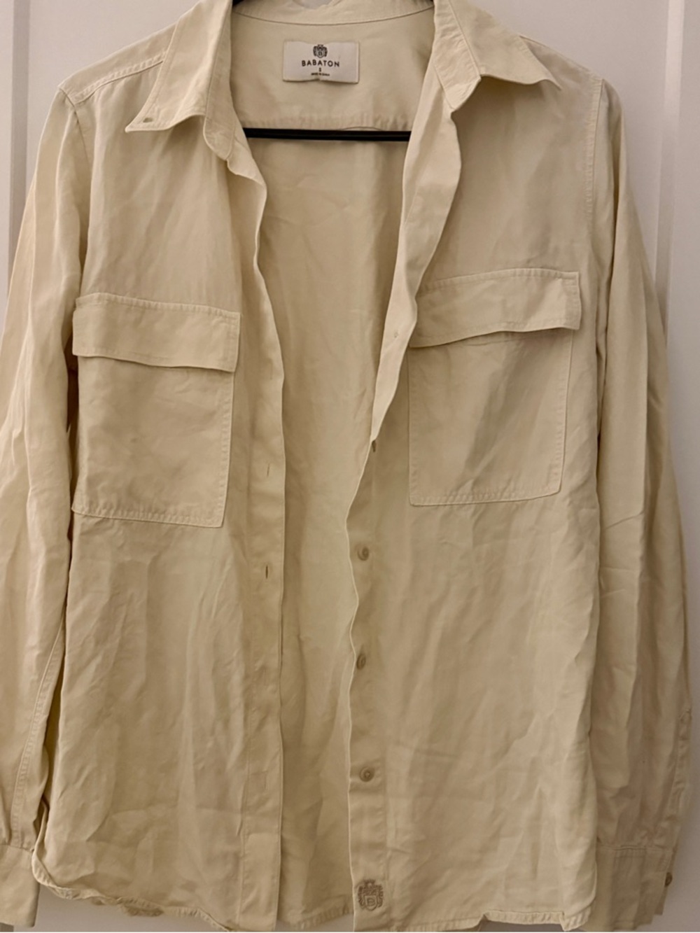 Babaton Cream Button-Down Utility Shirt